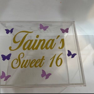 Beautiful Sturdy acrylic box with lid personalized or not image 2