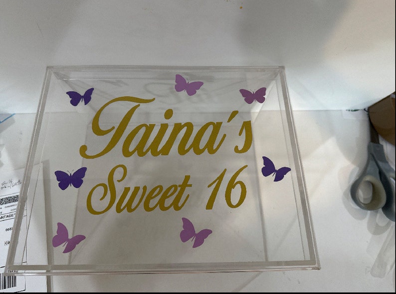 Beautiful Sturdy acrylic box with lid personalized or not image 2