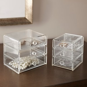 monogrammed 2 tier acrylic jewelry box