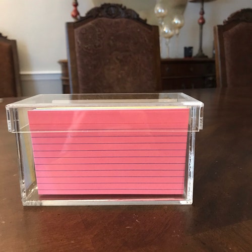 Beautiful Acrylic Box With Lid for Index Cards or Recipe Cards Etsy