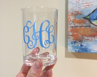 Monogrammed acrylic Bathroom cup. Perfect for everyone in the family!  Personalized with your name or monogram