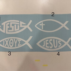 Jesus fish decal Christian decal 4 choices free shipping