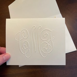 Large monogram Embossed monogram notes