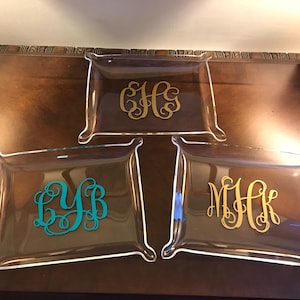Monogrammed acrylic tray