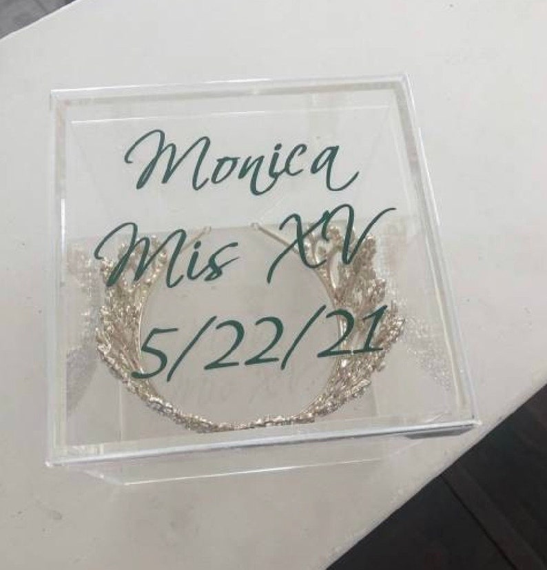 Tiara Boxes Quinceanera Crown or Tiara Display Box - Beautiful Sturdy Acrylic Box ...