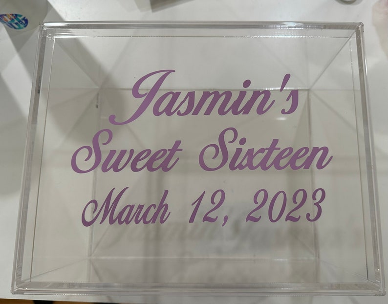 Beautiful Sturdy acrylic box with lid personalized or not image 10