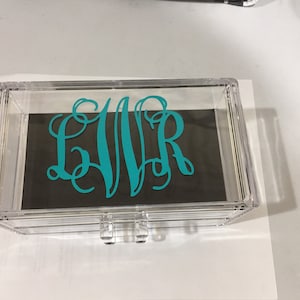 monogrammed 2 tier acrylic jewelry box