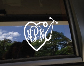 Nurse decals for cars Larger DECALS for cars free shipping Monogram waterproof vinyl Decals for your own larger items items