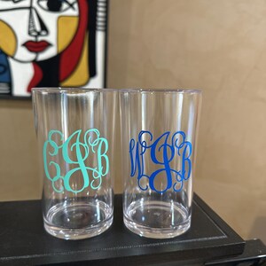Monogrammed acrylic Bathroom cup. Perfect for everyone in the family!  Personalized with your name or monogram