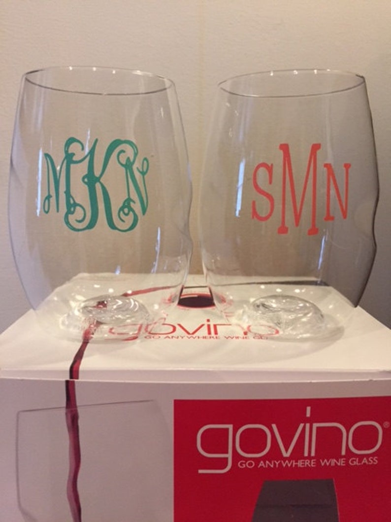 4 Monogrammed Govino Dishwasher Safe image 2