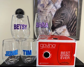 4 Monogrammed Govino Dishwasher Safe