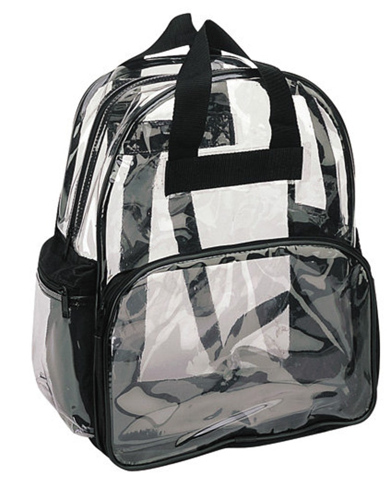 red clear backpack