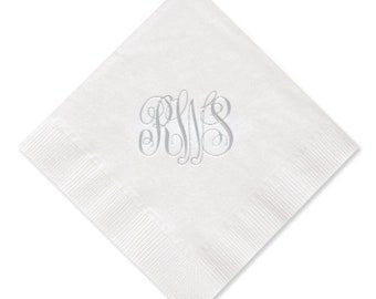 100 Beautiful foil stamped monogrammed napkins  - Very Elegant!