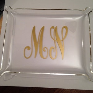 Monogrammed acrylic tray
