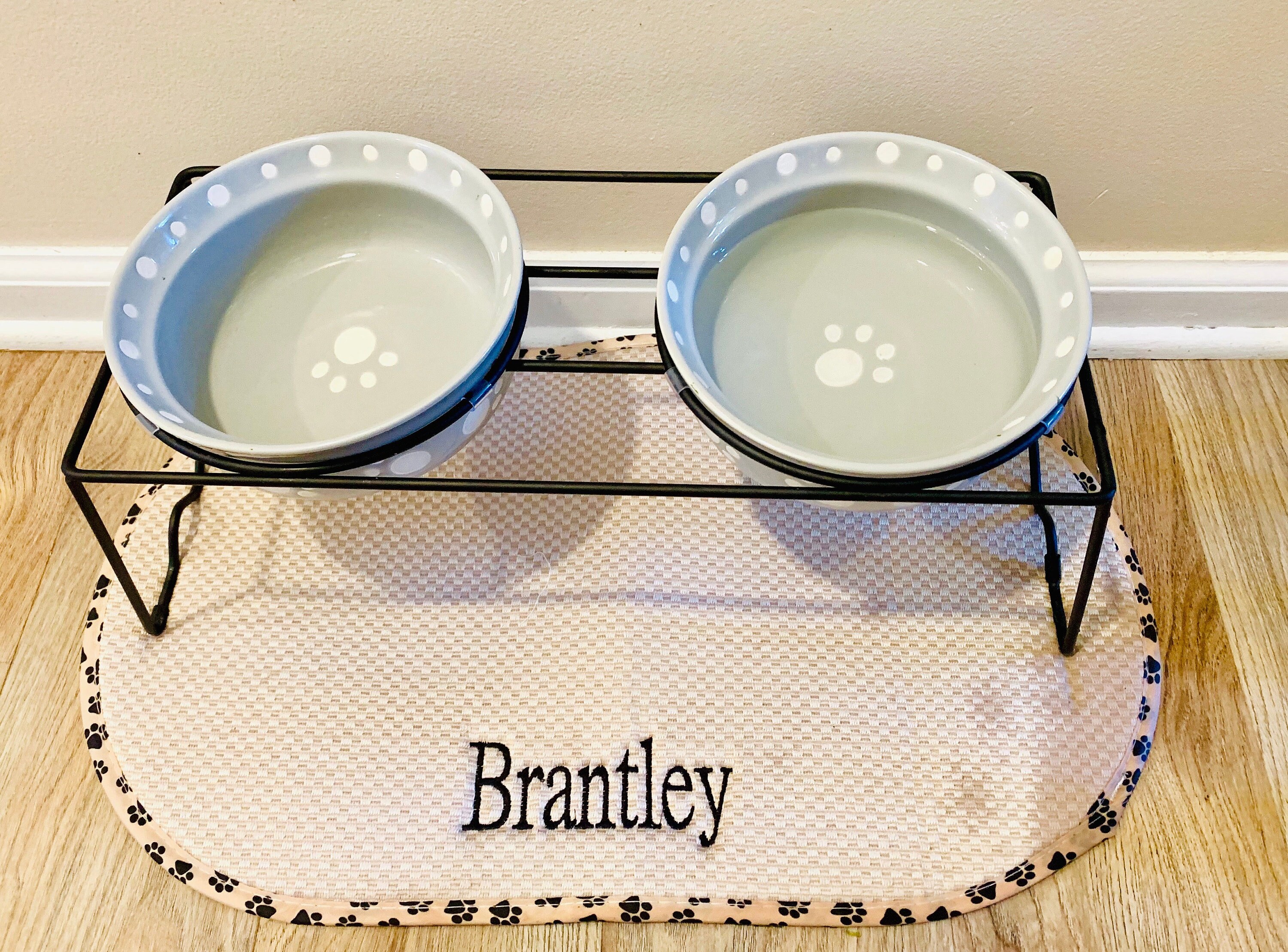 Personalized pet bowl mat Etsy