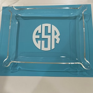 Monogrammed acrylic tray