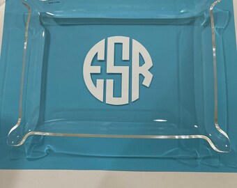 Monogrammed Acrylic Tray