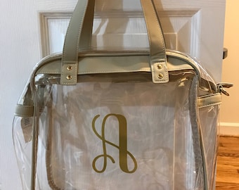 stadium approved clear carryall with clear bottom monogrammed or not