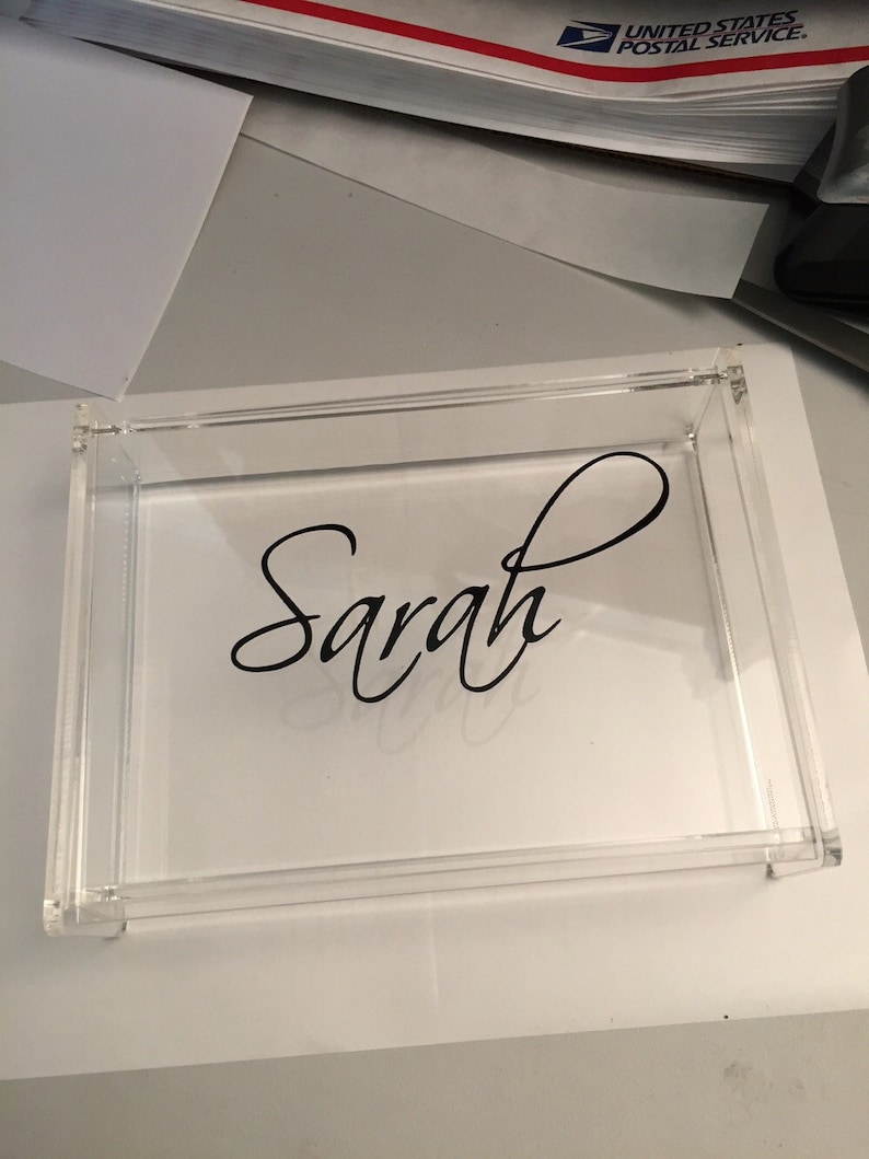 monogrammed acrylic jewelry box with removable lid image 3