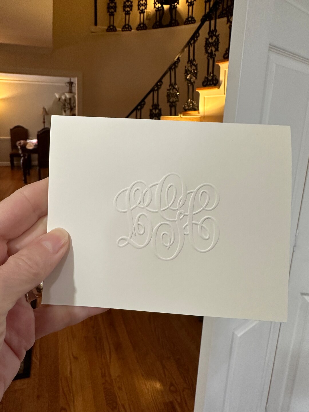 Beautiful Embossed Monogram Note Cards Etsy