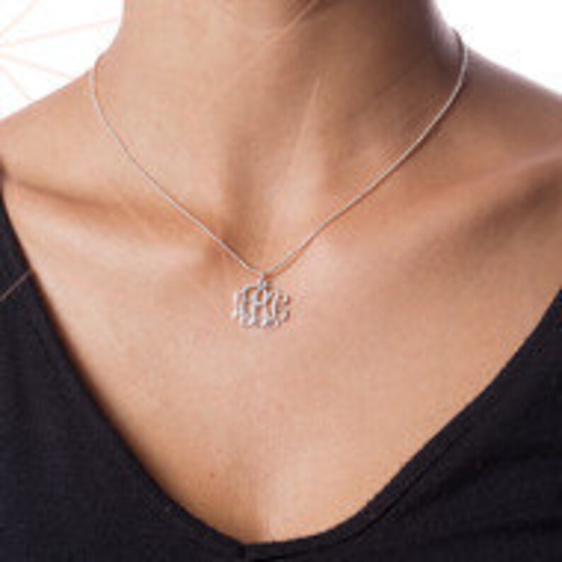 Little Girls Sterling Silver Monogrammed Necklace FREE Etsy
