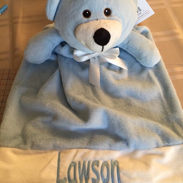 Personalized Lovey Bear blanket  Baby Gift super fast service