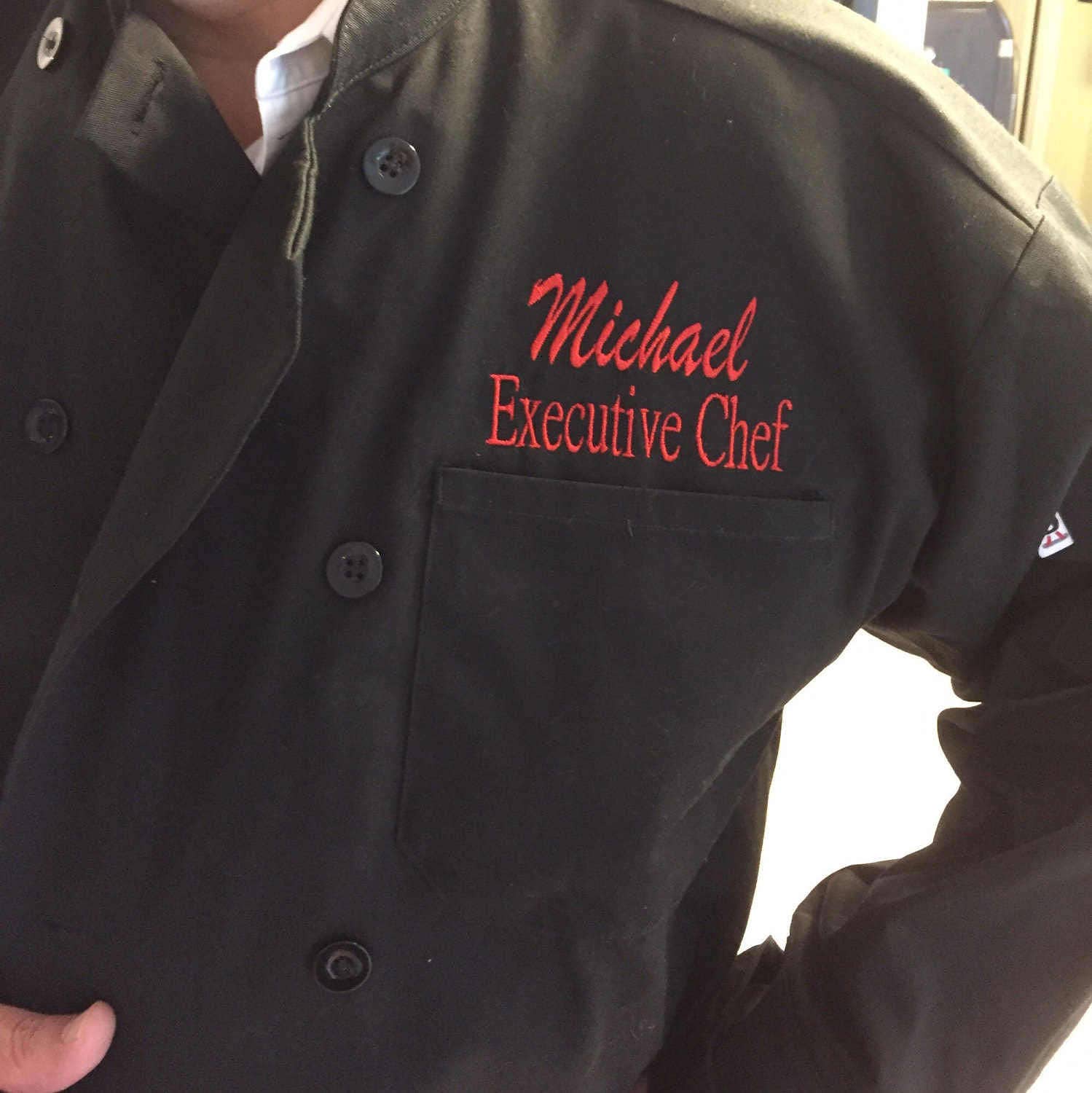 Monogrammed Chef Jacket in any font Etsy