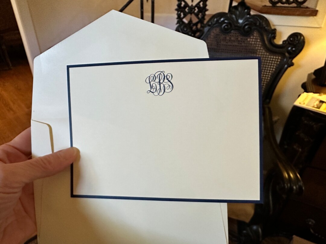 Raised Ink Personalized Bordered Cards With Matching Envelopes, Great ...