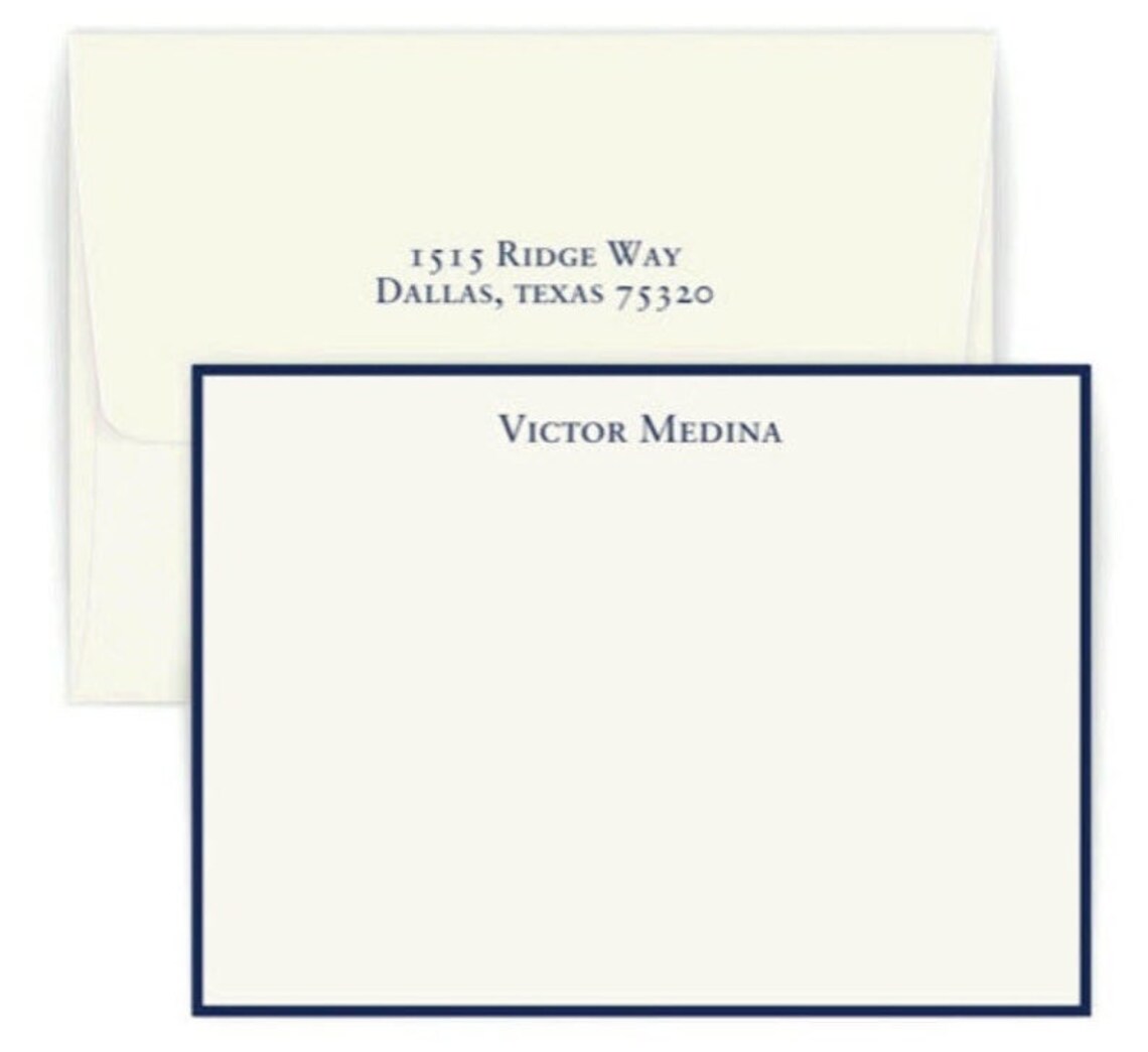 Raised Ink Personalized Bordered Cards With Matching Envelopes, Great ...