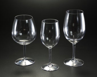 Set of 2 Elegant Tritan shatterproof wine glasses (monogrammed or not) FREE SHIPPING