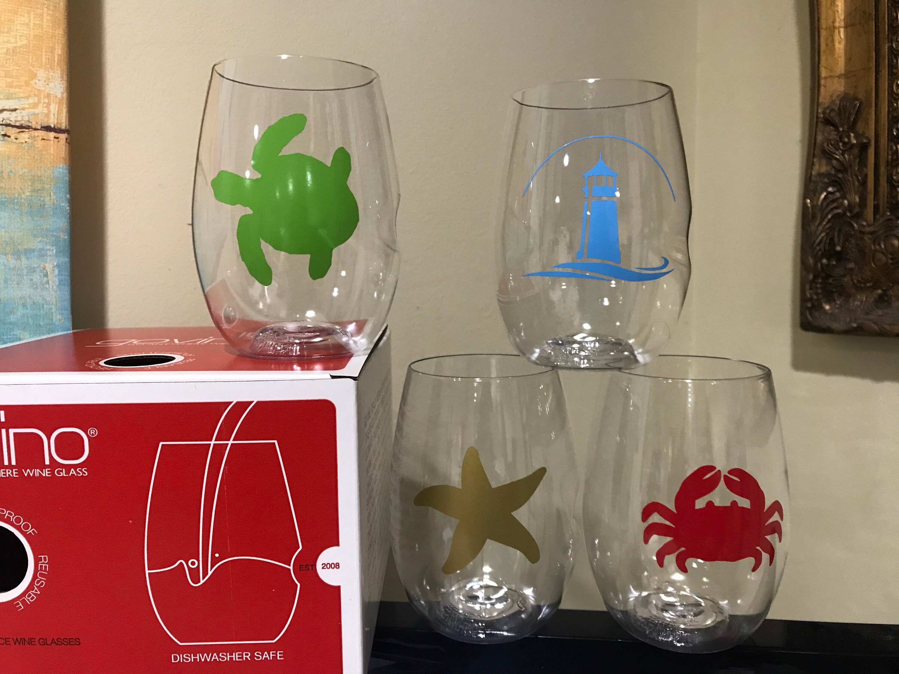 6 Funny Stemless Wine Glasses - Made of Unbreakable Tritan Plastic and  Dishwasher Safe - 16 ounces - Funny Wine Glasses 