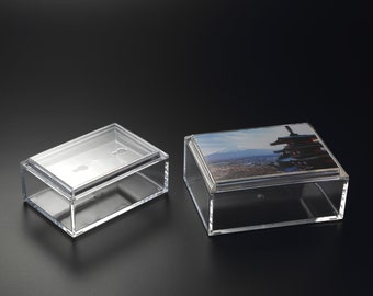 Acrylic photo frame lid box holds a 5"x7" or 4"x6" photo FREE SHIPPING