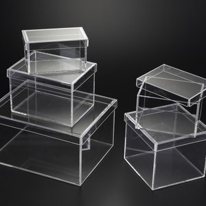 Custom square clear acrylic side locking box, perspex lockable box