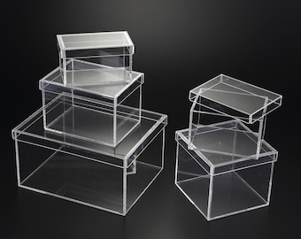 Beautiful Sturdy acrylic box with lid personalized (or not)