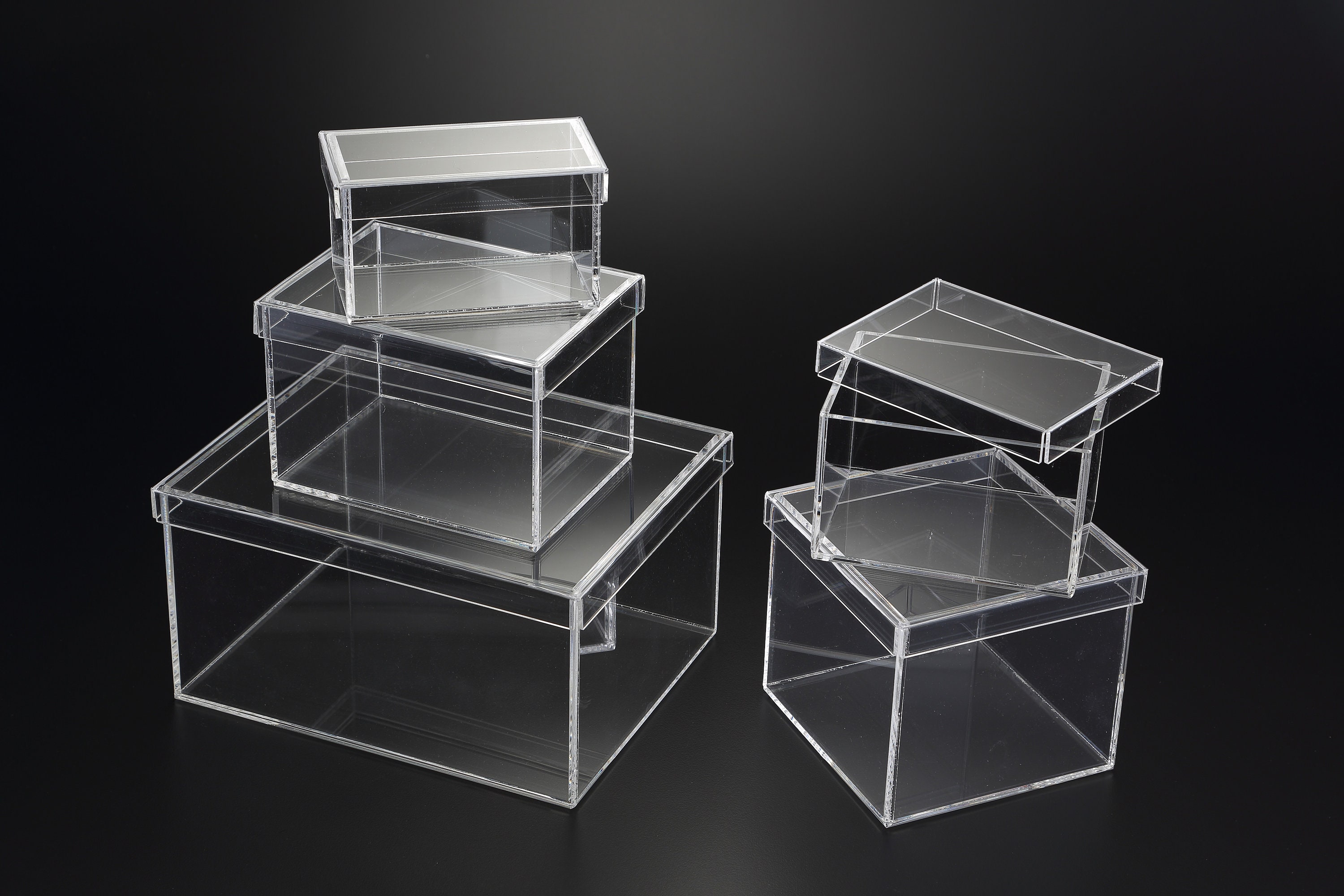 New Handmade Home Storage Box Acrylic Container With Lid Lock