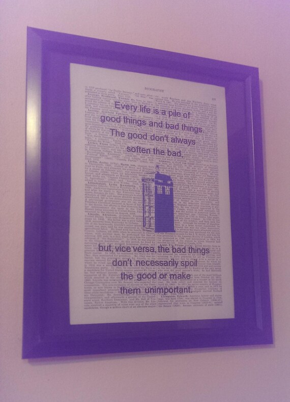 Doctor Who Art Print Matt Smith Or Tardis Every Life Is A Etsy