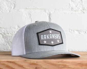 Arkansas Arrow Compass Distressed Snapback Trucker Hat Arkansas Hat
