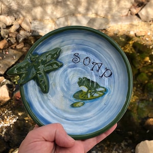Frog and Dragonfly soap dish