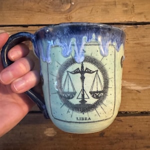 Libra Zodiac Stoneware Mug: Handmade Astrological Gift