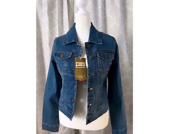 NWT Vintage 1990’s Gazoz Denim Jean Jacket / Embellished - Size 5/6