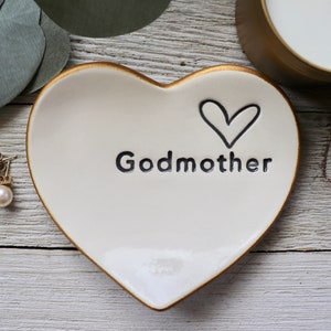 Ring Dish, Ring Holder, Heart, Godmother gift, Catholic Gift, Religious Gift, Made to Order