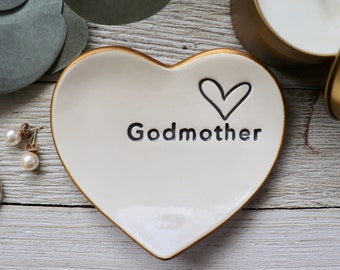 Ring Dish, Ring Holder, Heart, Godmother gift, Catholic Gift, Religious Gift, Made to Order