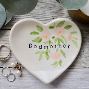 Godmother Gifts, Heart, Ring Dish, Baptism Gifts, Christening Gifts, Godmother Birthday
