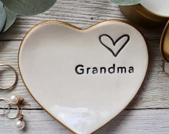 Ring Dish, Grandma Gift, New Grandma Gift, Heart Dish, Pregnancy Reveal, Great Grandma Gift