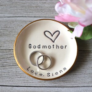 Godmother Gift, ring dish, CUSTOM ring holder, Baptism Gift, Baptismal Gift, Christening Gift, handmade pottery, Gift Boxed, Made to Order imagem 10