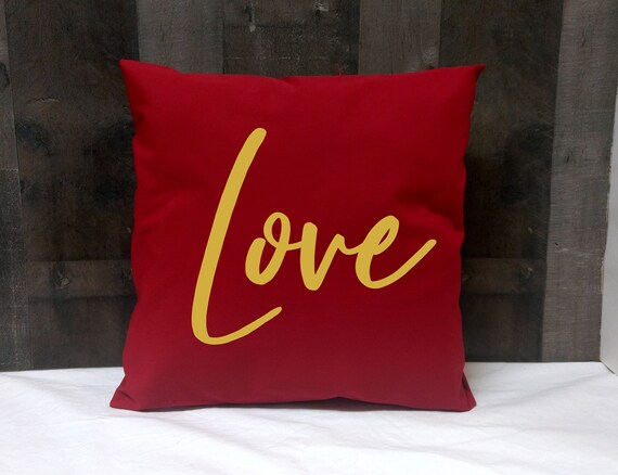 Love Red Throw Pillow Case Cover Valentine S Day Decor Etsy