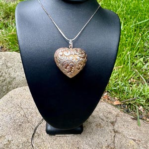 vintage パフィ ハート ネックレス necklace 925 puffy heart pendant