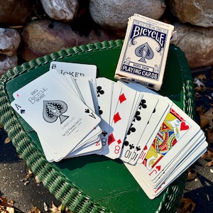 RARE Deck Vintage Big Bicycle Playing Cards Jumbo Size 8082, Rider Back 1970s Original Complete w 2 Jokers US Playing Card Co Cincinnati