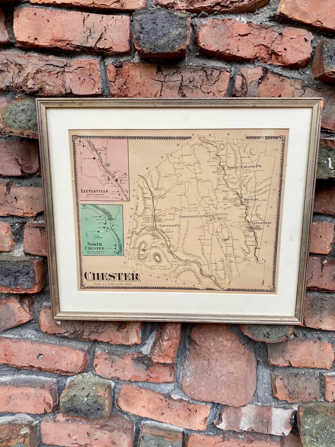Antique Map Chester MA by Frederick Beers 1870 Beers Ellis & Etsy