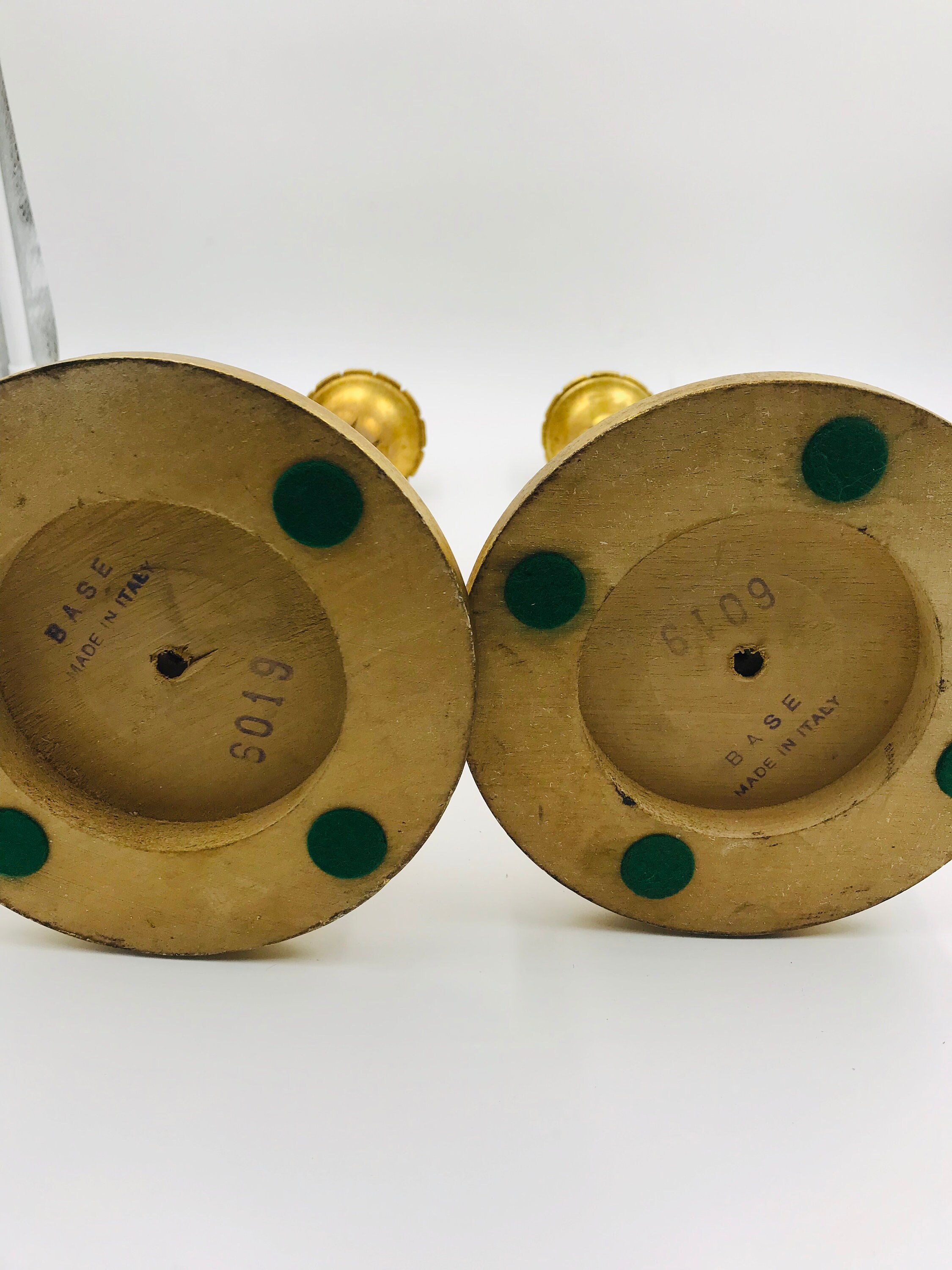 Pr Vintage Italian Gold Wooden Candlesticks / Lamp Bases Gold | Etsy